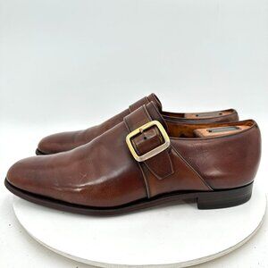 Church’s Custom Grade Men Sz 10.5E Brown Leather Buckle Single Monk Dress Shoes